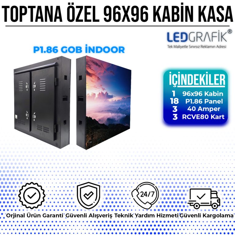 P1.86 RGB GOB İÇ MEKAN LED EKRAN 96 CM X 96 CM