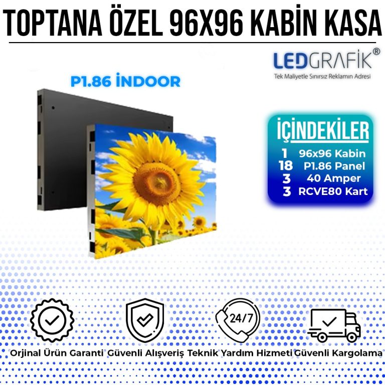 P1.86 RGB İÇ MEKAN LED EKRAN 96 CM X 96 CM