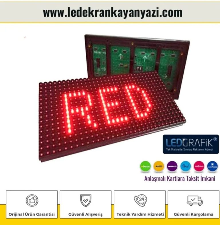 P10 Kırmızı Kayan Yazı Paneli 48 Adet Toplu Alım